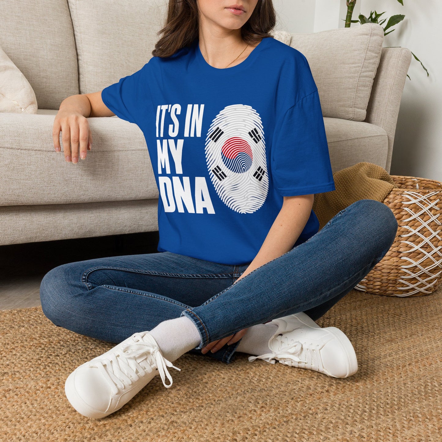 It's In My DNA T-Shirt — Korean Flag Fingerprint Tee