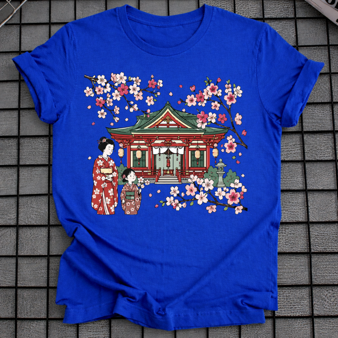 JAPANISCHES SAKURA-TEMPEL-T-SHIRT