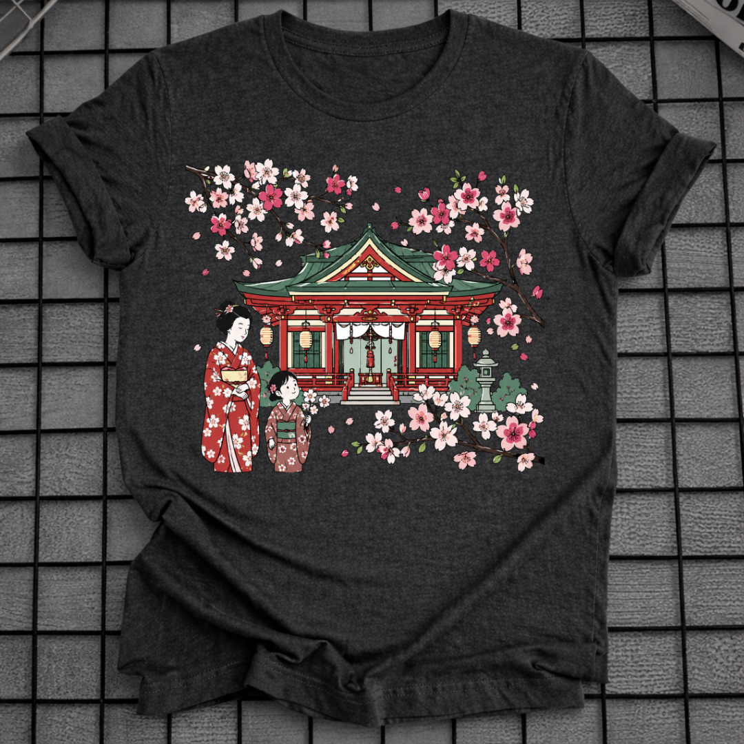 JAPANISCHES SAKURA-TEMPEL-T-SHIRT