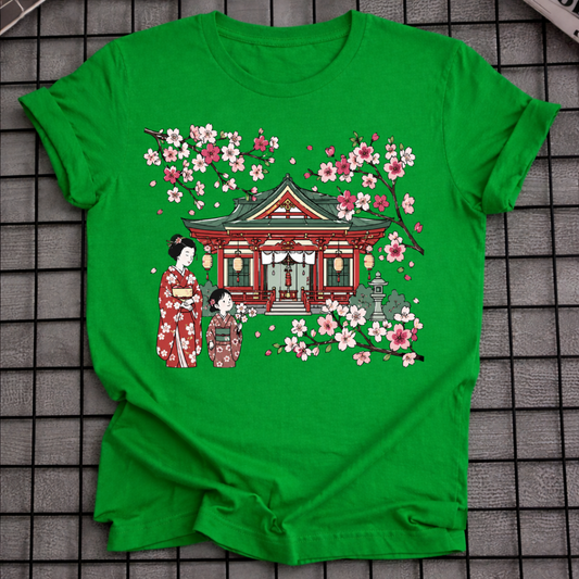 JAPANESE SAKURA TEMPLE T-SHIRT