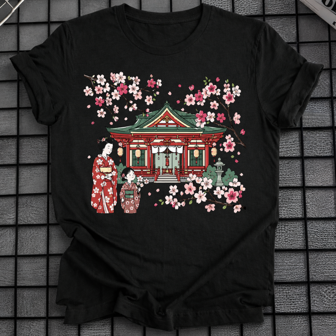 JAPANISCHES SAKURA-TEMPEL-T-SHIRT
