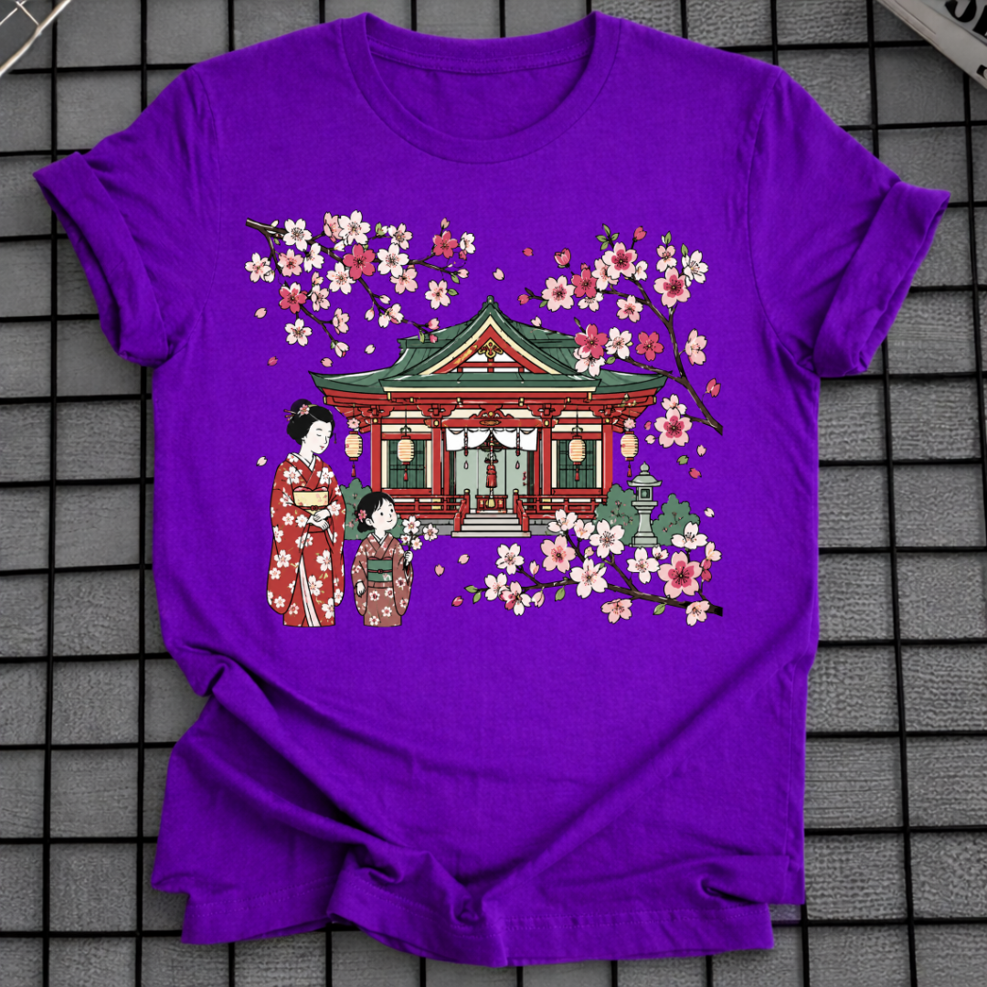 JAPANISCHES SAKURA-TEMPEL-T-SHIRT