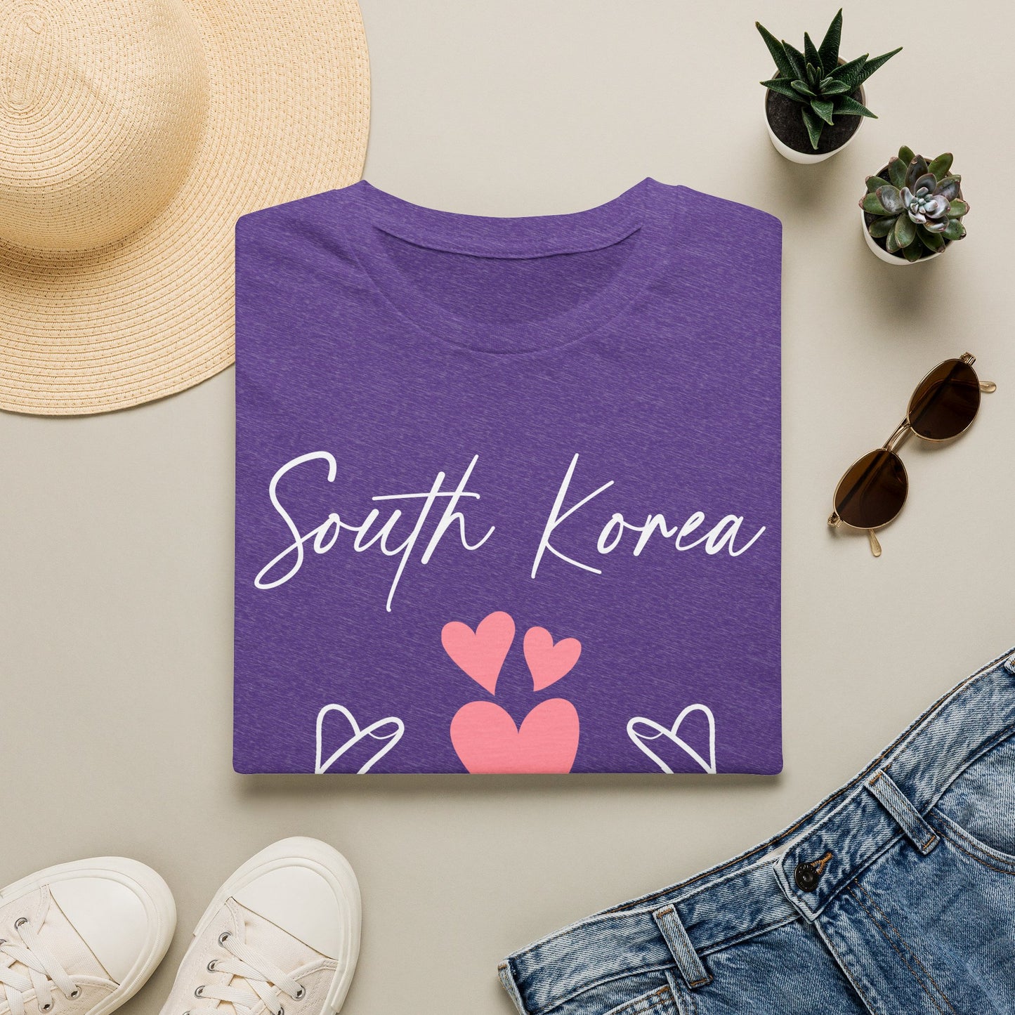 South Korea Love Hands Unisex Softstyle T-Shirt - Perfect for K-Pop Fans and Cultural Celebrations