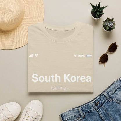 South Korea Calling T-Shirt — Travel-Inspired Phone Screen Graphic Tee