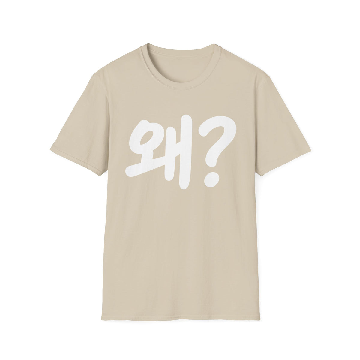 Korean "왜?" Graphic T-Shirt — Bold Question Mark Tee