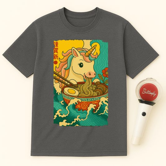 UNICORN EATING RAMEN UNISEX T-SHIRT