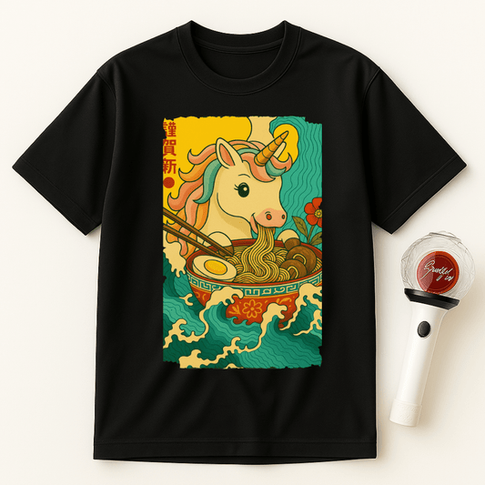 UNICORN EATING RAMEN UNISEX T-SHIRT