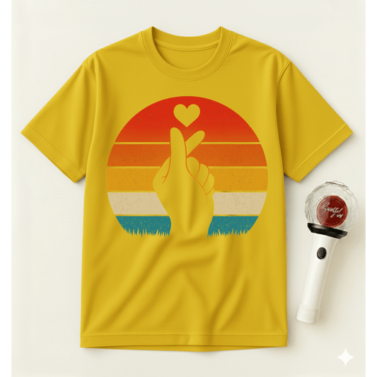 FINGER HEART RETRO T-SHIRT