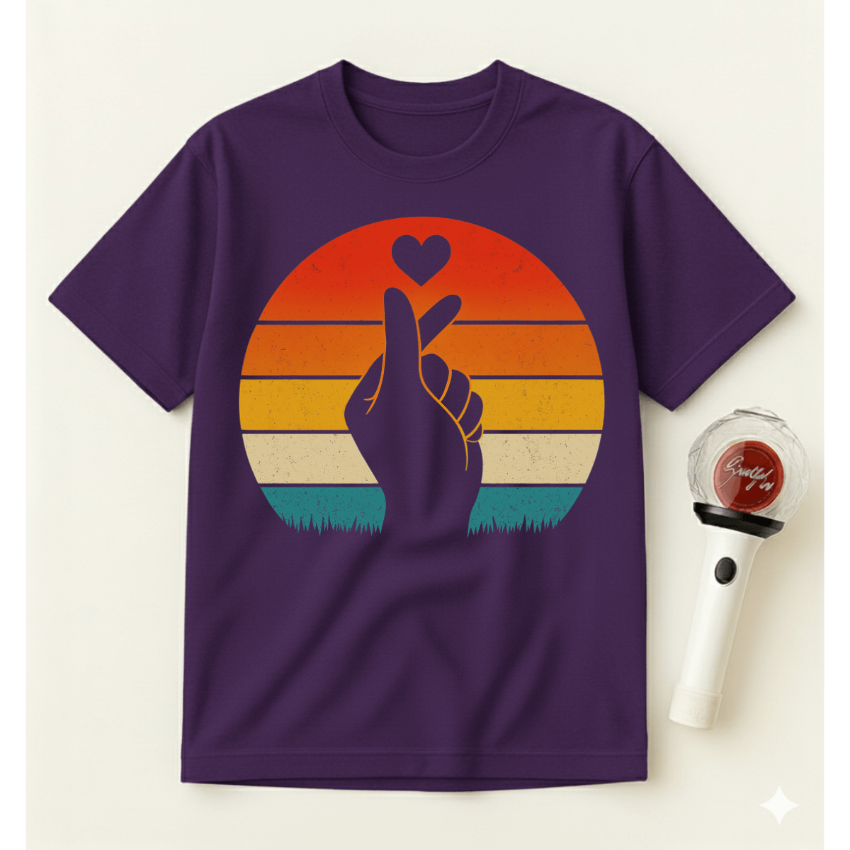 FINGER HEART RETRO T-SHIRT