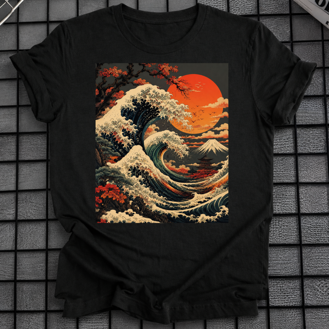 SONNENUNTERGANG GROSSE WELLE T-SHIRT