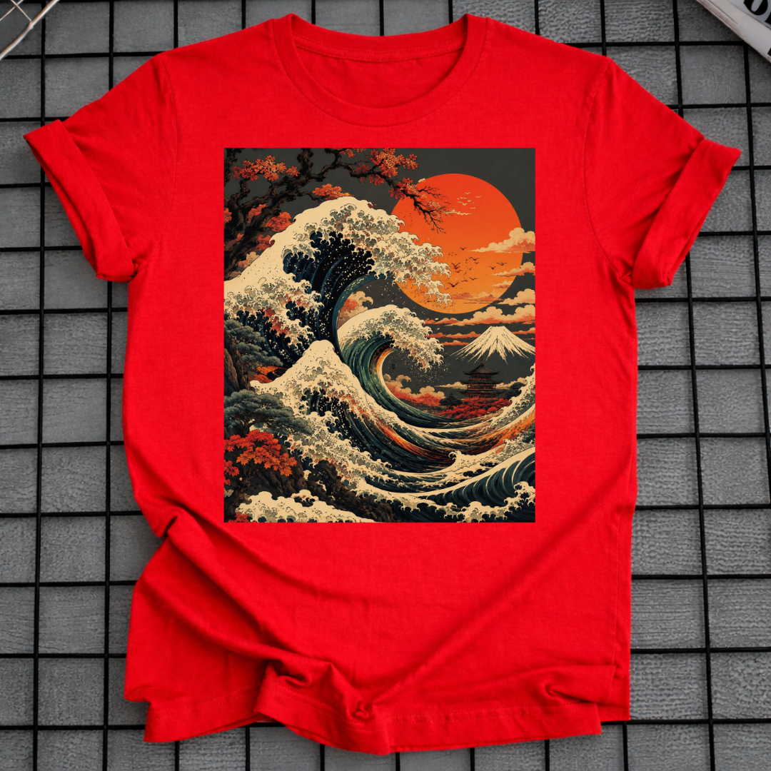 SONNENUNTERGANG GROSSE WELLE T-SHIRT