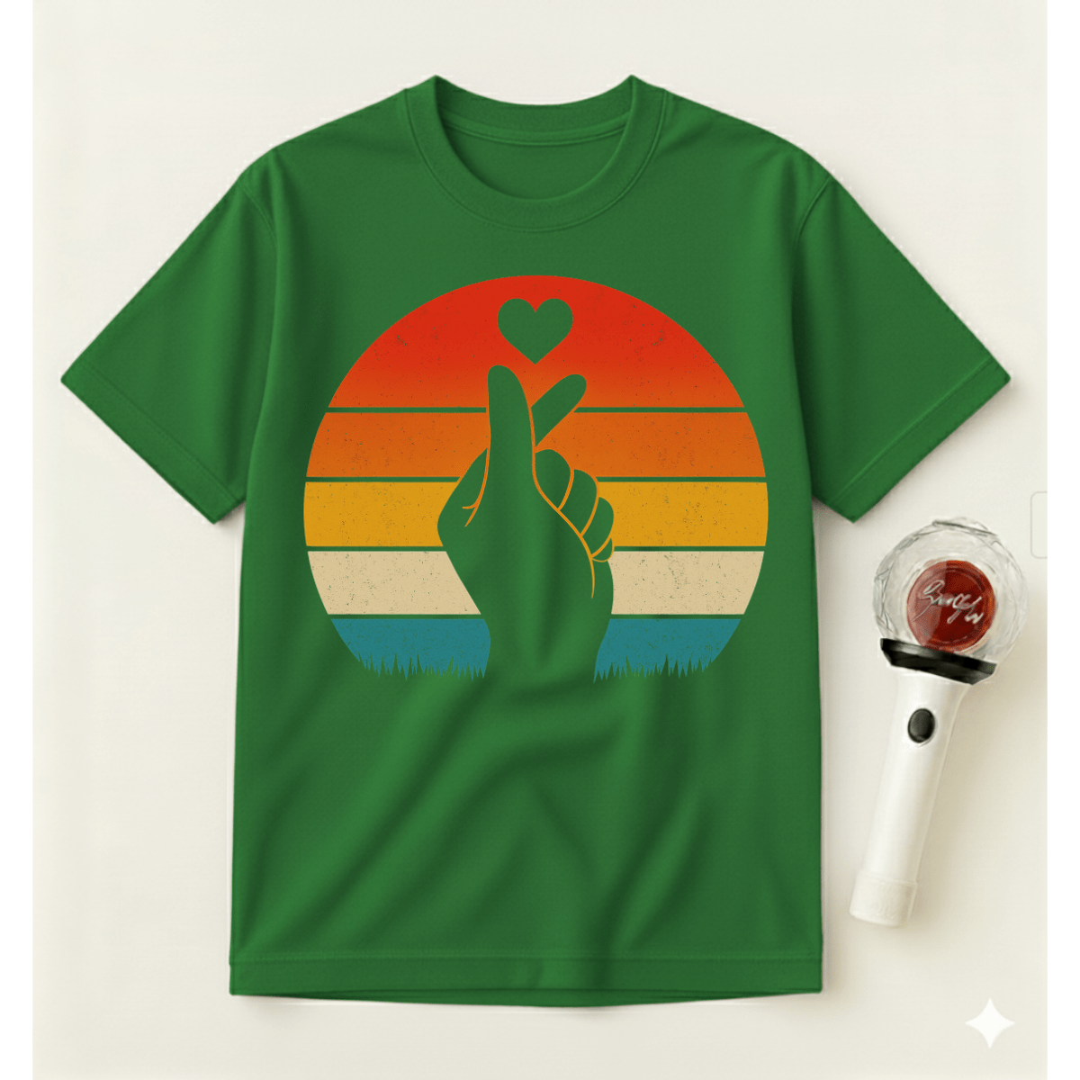 FINGER HEART RETRO T-SHIRT