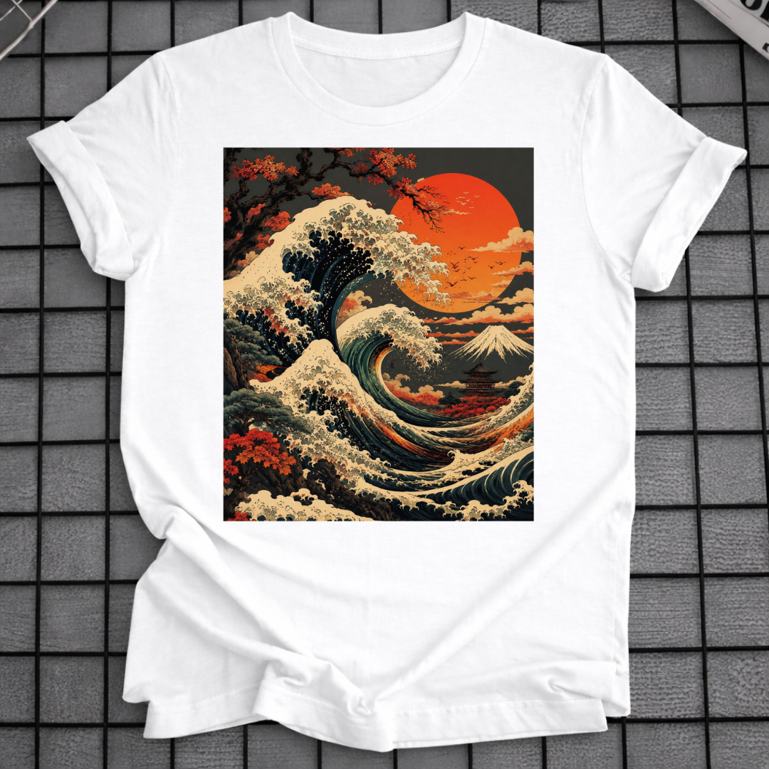 SONNENUNTERGANG GROSSE WELLE T-SHIRT