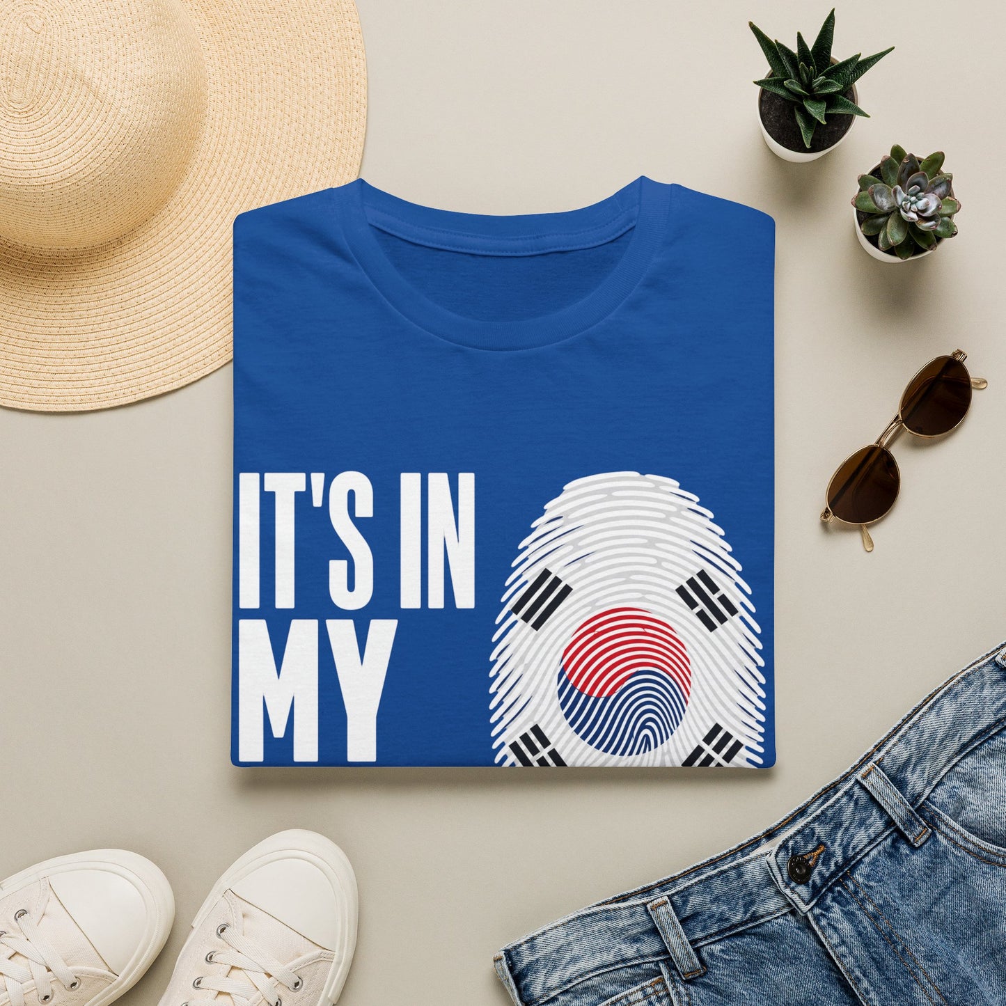 It's In My DNA T-Shirt — Korean Flag Fingerprint Tee