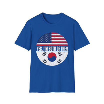 Yes, I'm Both of Them T-Shirt — USA & South Korea Flag Dual Heritage Tee