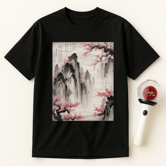 JAPANESE INK LANDSCAPE UNISEX T-SHIRT