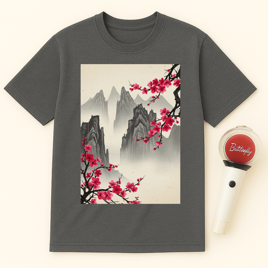 MOUNTAIN CHERRY BLOSSOMS UNISEX T-SHIRT