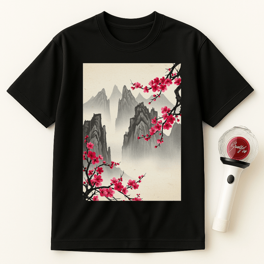 MOUNTAIN CHERRY BLOSSOMS UNISEX T-SHIRT