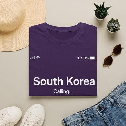 South Korea Calling T-Shirt — Travel-Inspired Phone Screen Graphic Tee