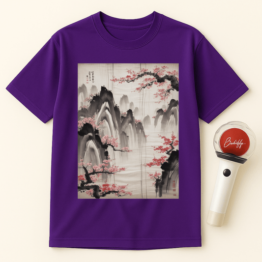 JAPANESE MOUNTAINS CHERRY BLOSSOMS UNISEX T-SHIRT