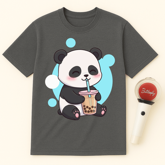 PANDA DRINKING BOBA TEA UNISEX T-SHIRT