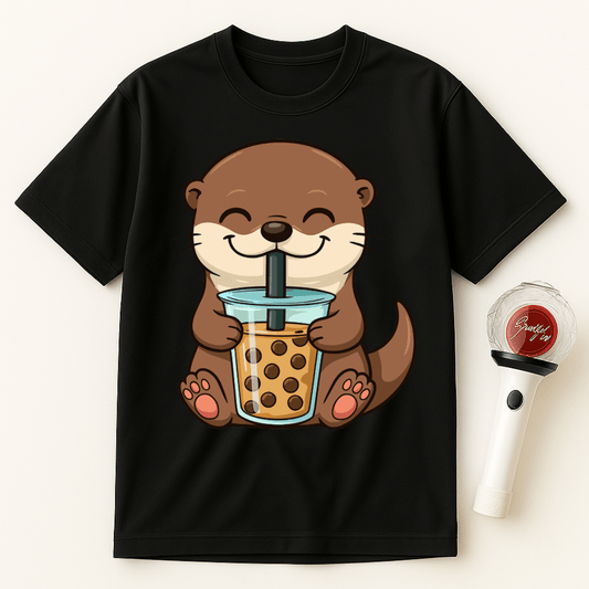 OTTER DRINKING BOBA TEA UNISEX T-SHIRT