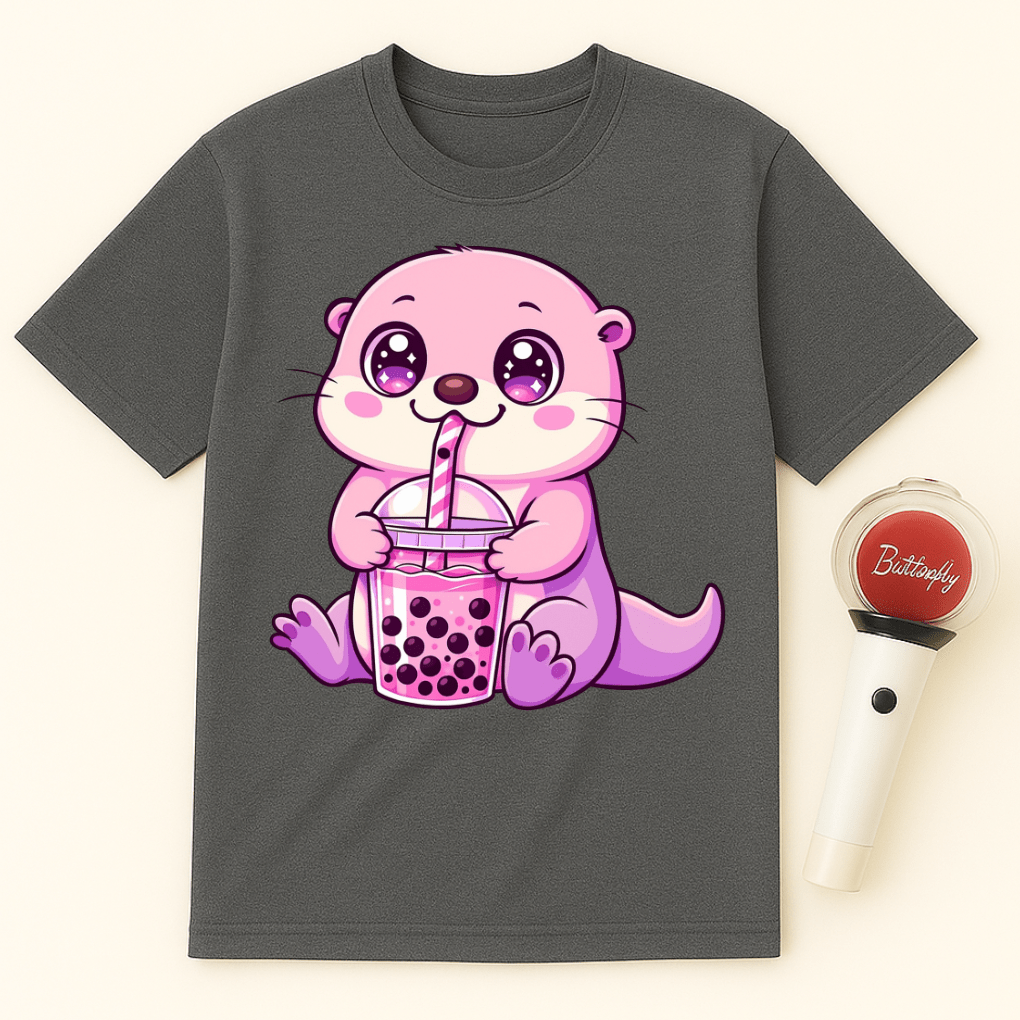 KAWAII OTTER BOBA TEA UNISEX T-SHIRT