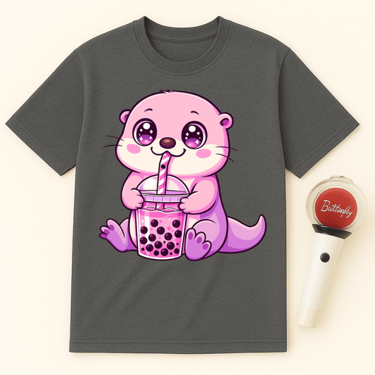 KAWAII OTTER BOBA TEA UNISEX T-SHIRT