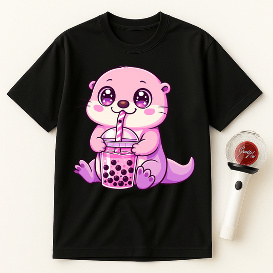 KAWAII OTTER BOBA TEA UNISEX T-SHIRT
