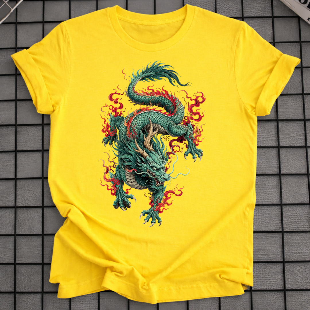 GREEN JAPANESE DRAGON T-SHIRT
