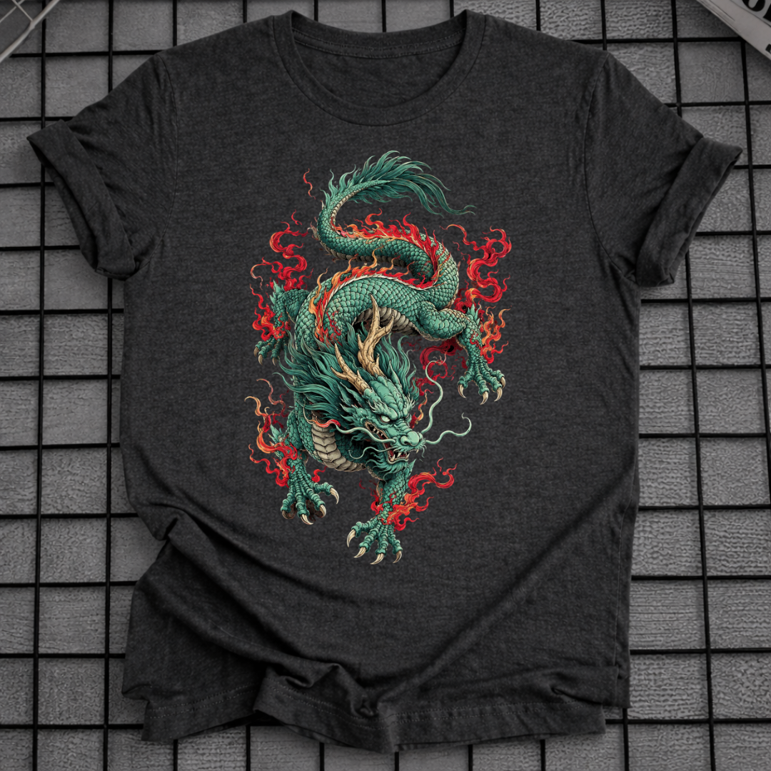 GREEN JAPANESE DRAGON T-SHIRT
