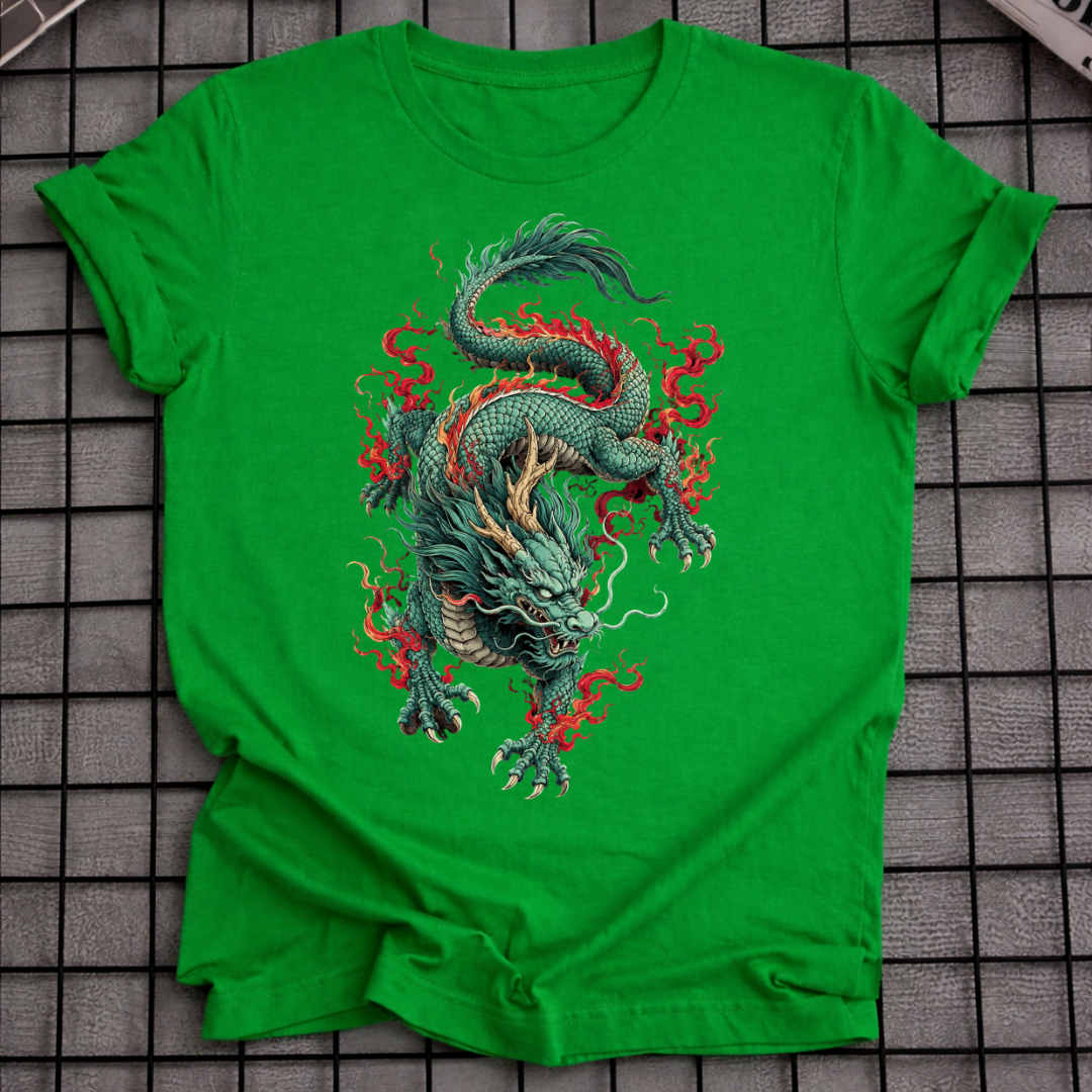 GREEN JAPANESE DRAGON T-SHIRT