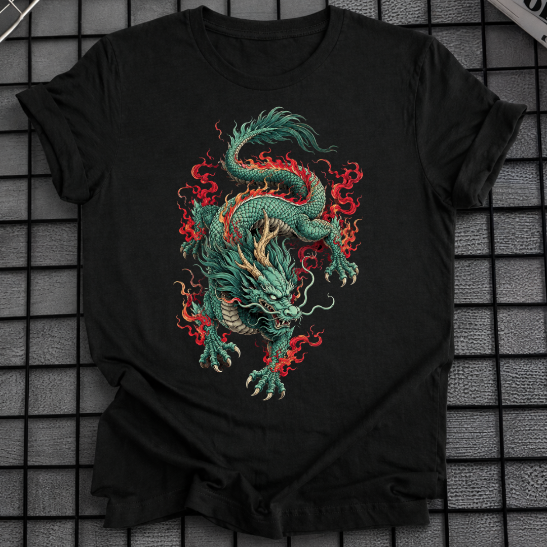GREEN JAPANESE DRAGON T-SHIRT