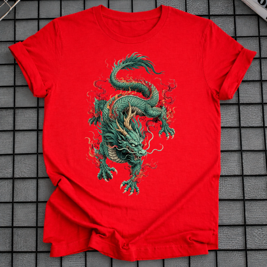 GREEN JAPANESE DRAGON T-SHIRT