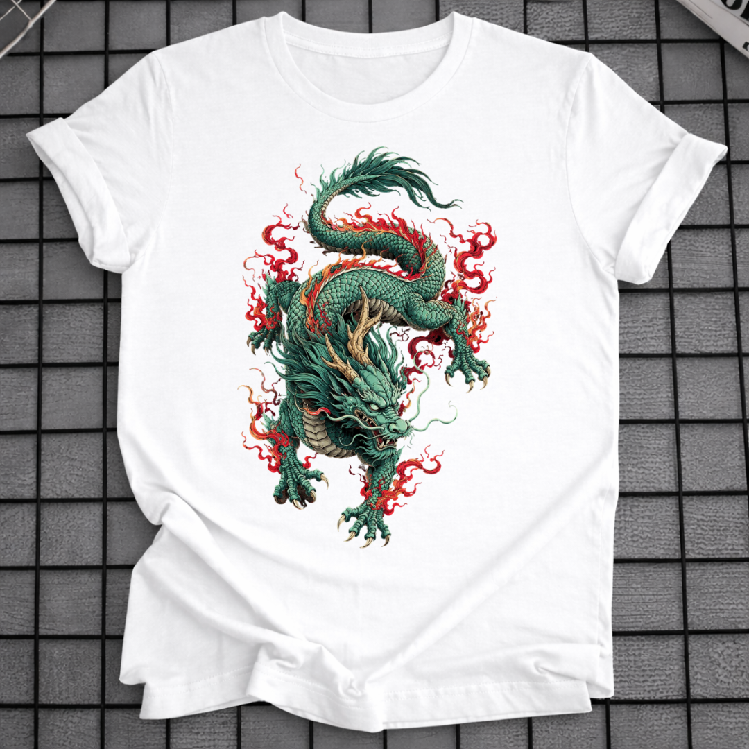 GREEN JAPANESE DRAGON T-SHIRT