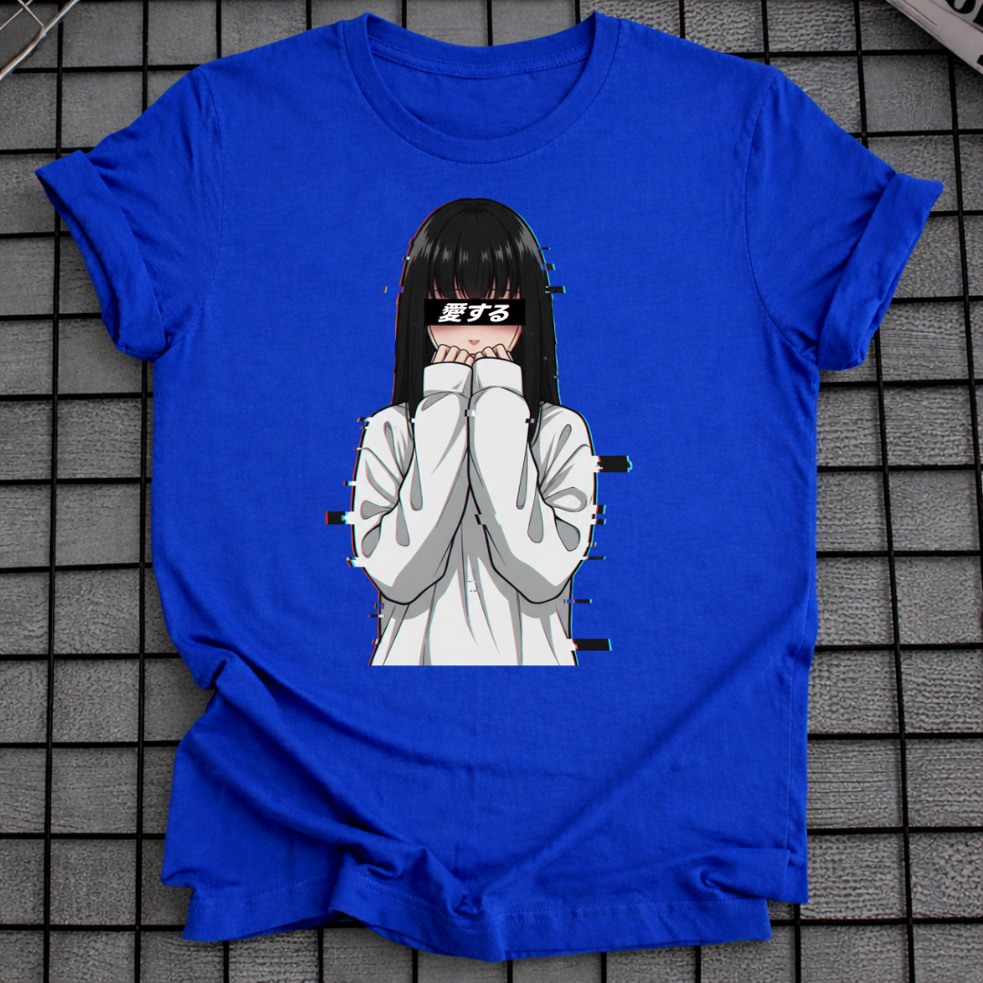 T-SHIRT SCHÜCHTERNES ANIME-MÄDCHEN