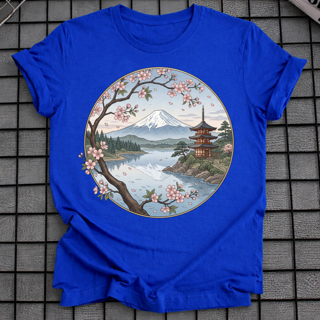 JAPANISCHES SAKURA-GEBIRGSLANDSCHAFT-T-SHIRT