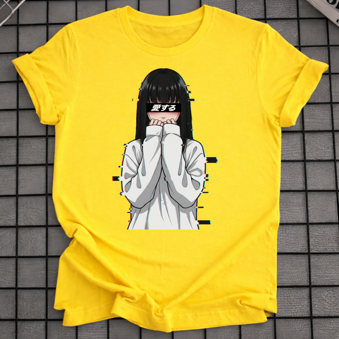 T-SHIRT SCHÜCHTERNES ANIME-MÄDCHEN