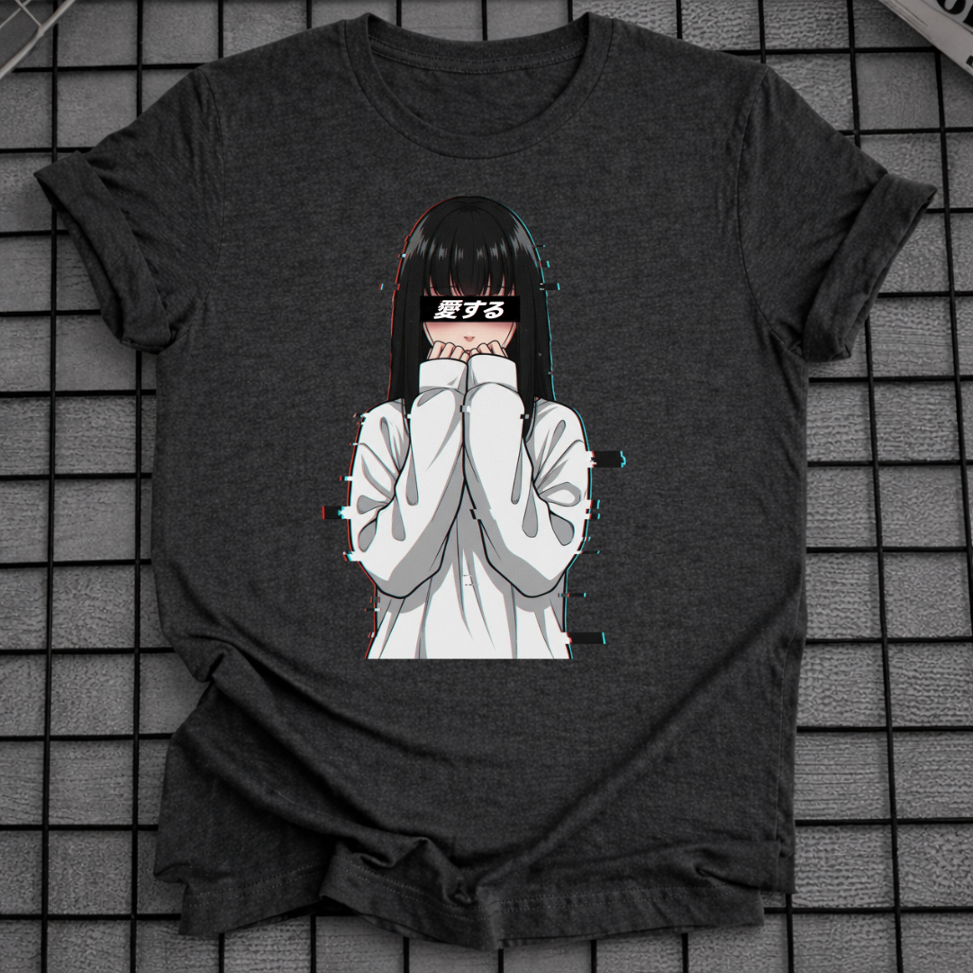 T-SHIRT SCHÜCHTERNES ANIME-MÄDCHEN