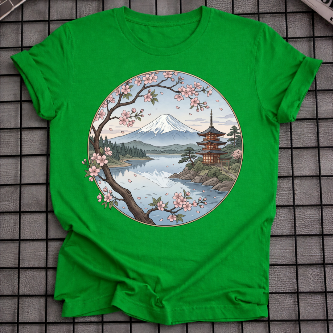JAPANISCHES SAKURA-GEBIRGSLANDSCHAFT-T-SHIRT