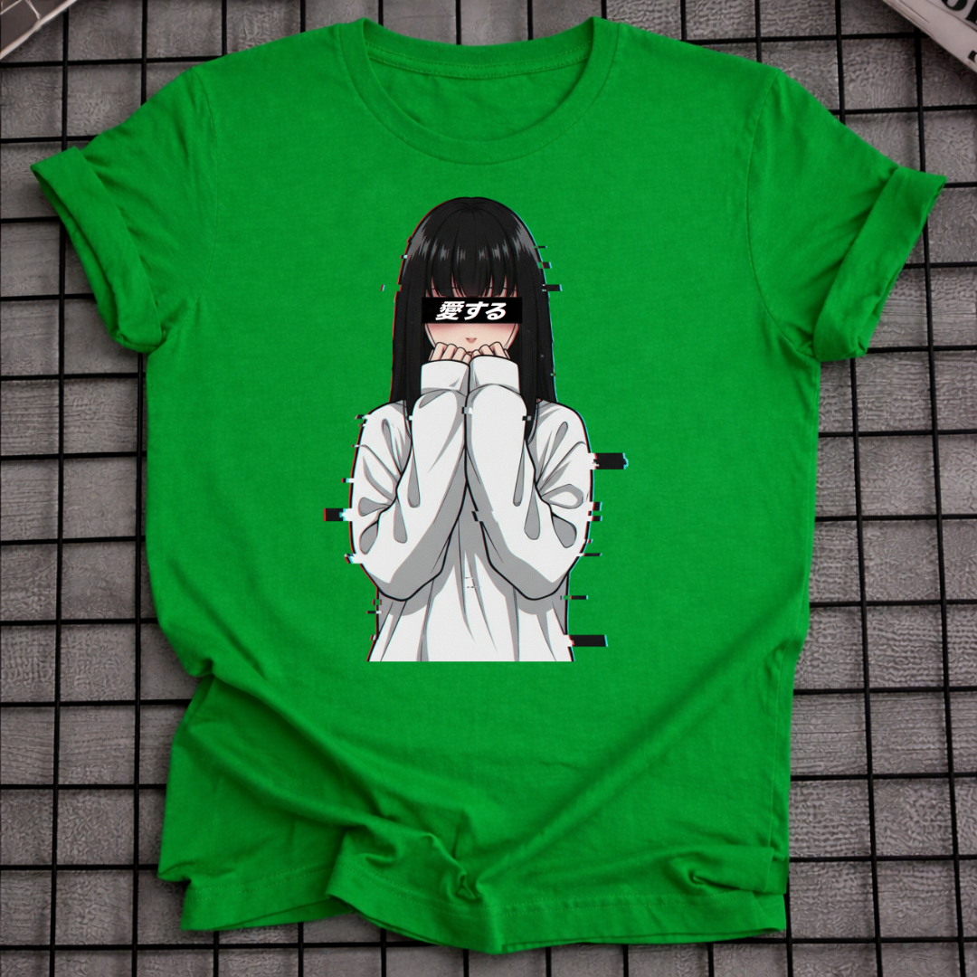 T-SHIRT SCHÜCHTERNES ANIME-MÄDCHEN