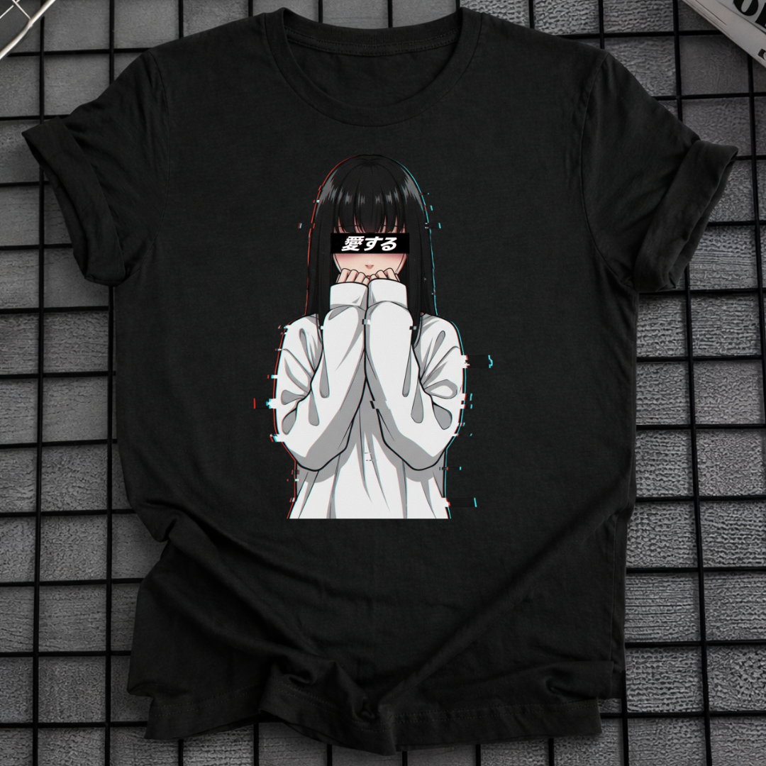 T-SHIRT SCHÜCHTERNES ANIME-MÄDCHEN
