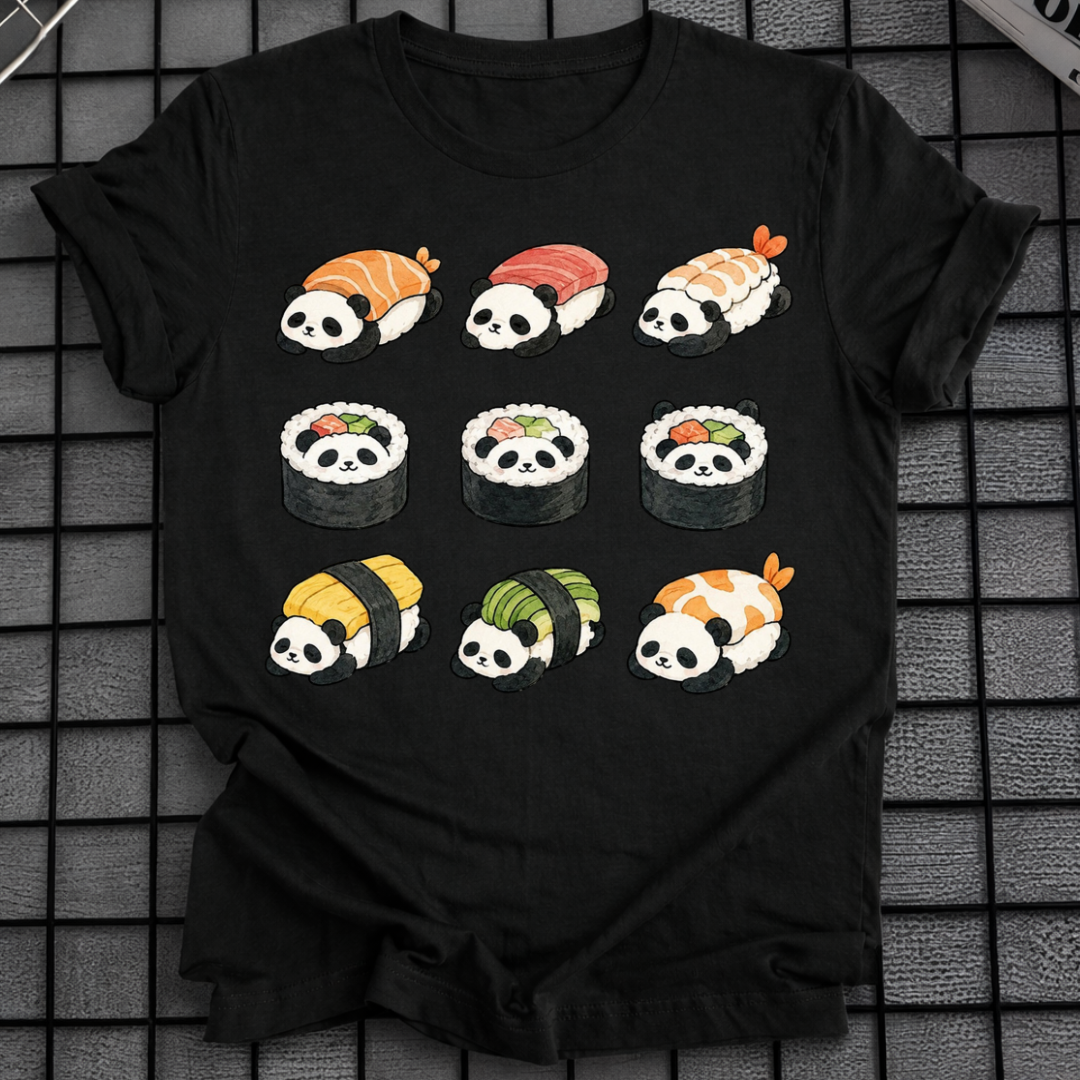 SUSHI ROLL PANDAS T-SHIRT