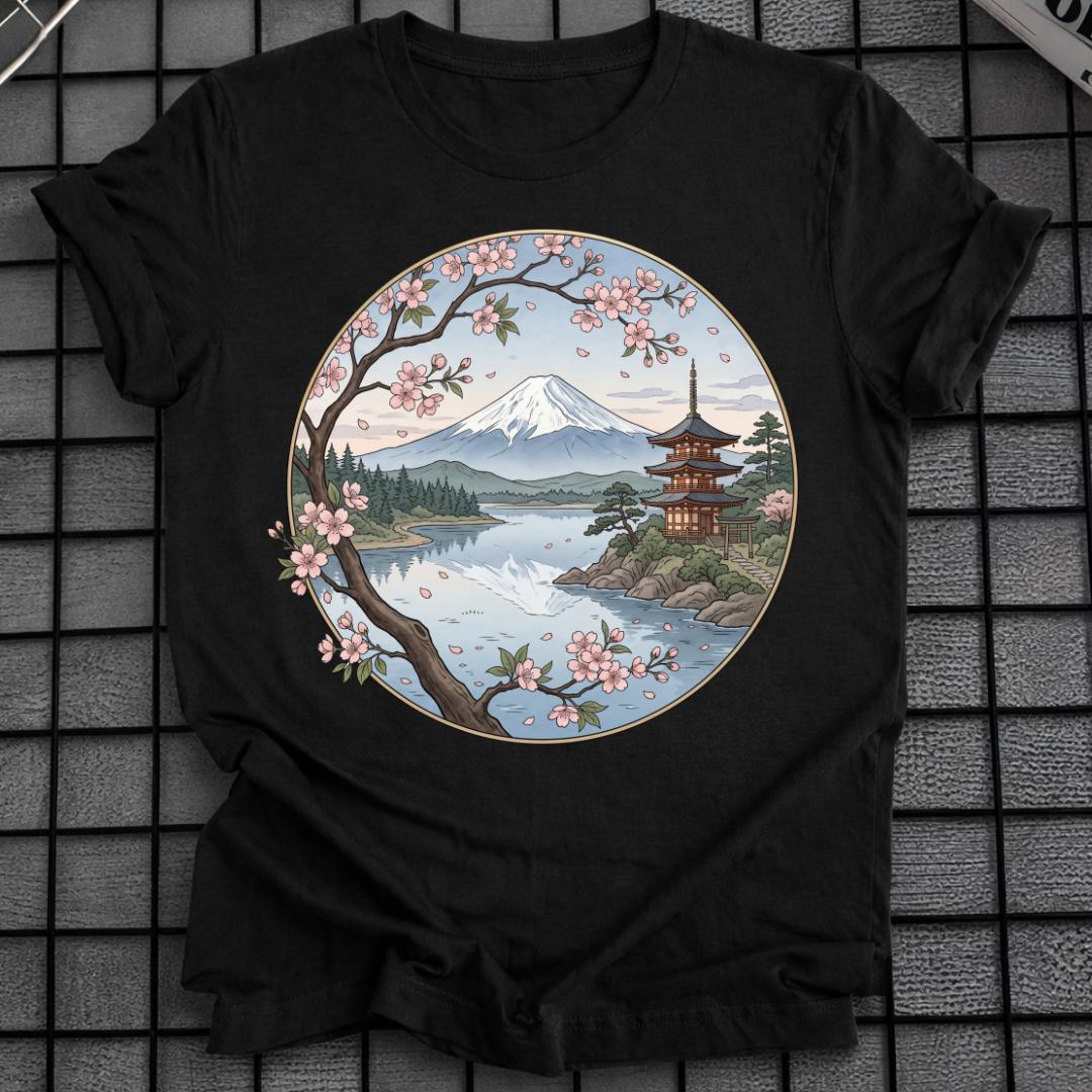 JAPANISCHES SAKURA-GEBIRGSLANDSCHAFT-T-SHIRT