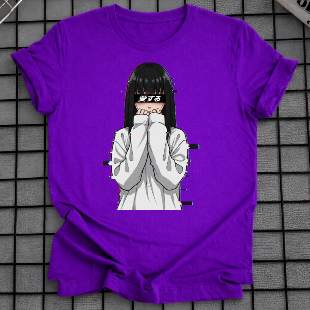 T-SHIRT SCHÜCHTERNES ANIME-MÄDCHEN