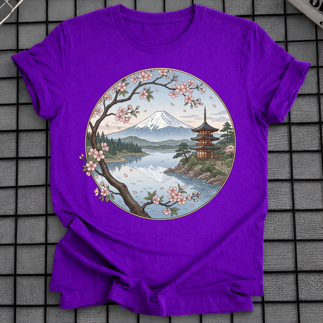 JAPANISCHES SAKURA-GEBIRGSLANDSCHAFT-T-SHIRT