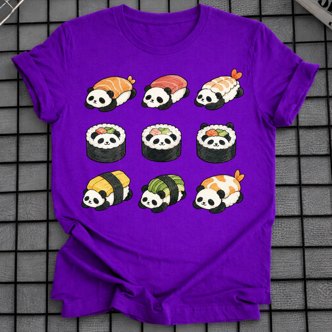 SUSHI ROLL PANDAS T-SHIRT
