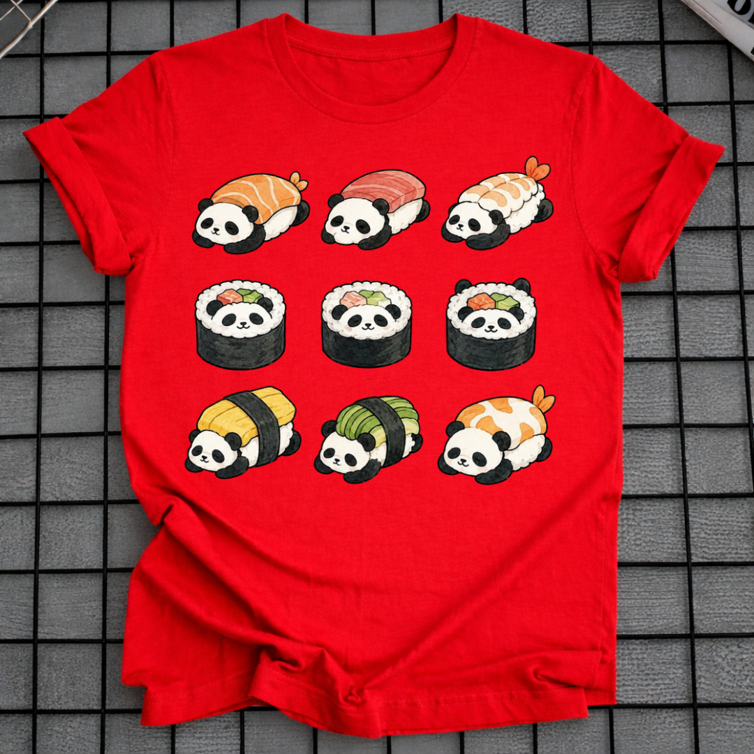 SUSHI ROLL PANDAS T-SHIRT