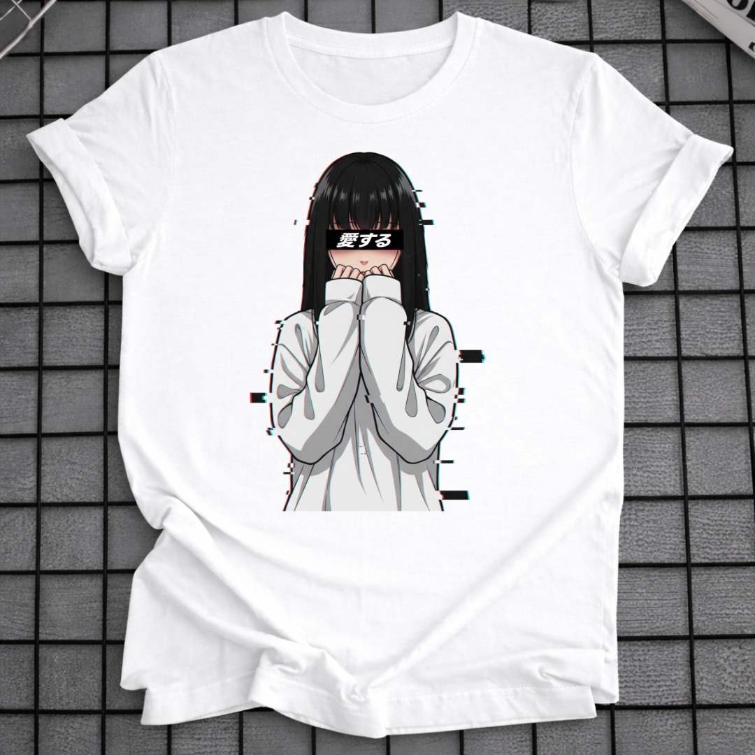 T-SHIRT SCHÜCHTERNES ANIME-MÄDCHEN