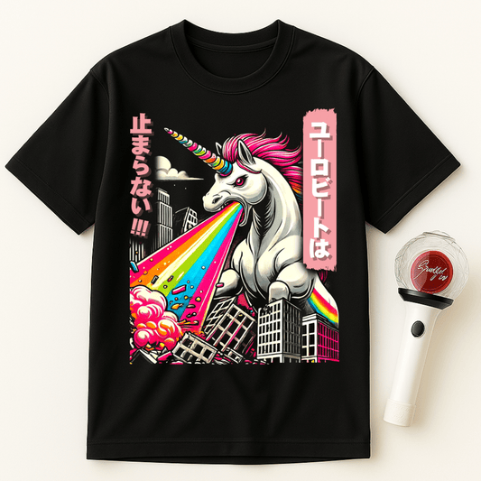 unicorn rainbow shirt, vaporwave t-shirt, japanese unicorn tee, funny anime shirt, kawaii destruction, pastel goth shirt, colorful oversized tee, tokyo style fashion, unicorn rave shirt, streetwear unicorn
